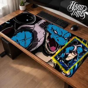 BlastoisePKM Gaming Mouse Pad Personal, Custome, Anime Desk Mat Extended Keyboard Pad Waterproof Non Slip Rubber Base Large Mousepad for PC Gamer Setup Desk Accessories 40x21 Inch,Office Gifts, Decor desktop