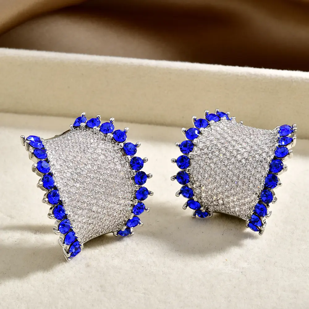 Silver blue diamond (white k plated)