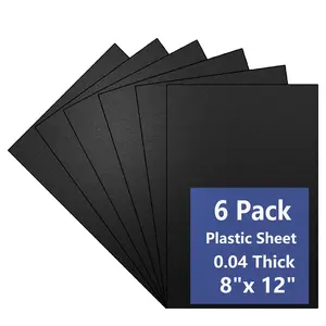 6 Pack Black Plastic Sheet 8x12x0.04 in Flexible High Tensile Plastic Sheets Black Plastic Panel for DIY Materials Handicrafts Home Decoration