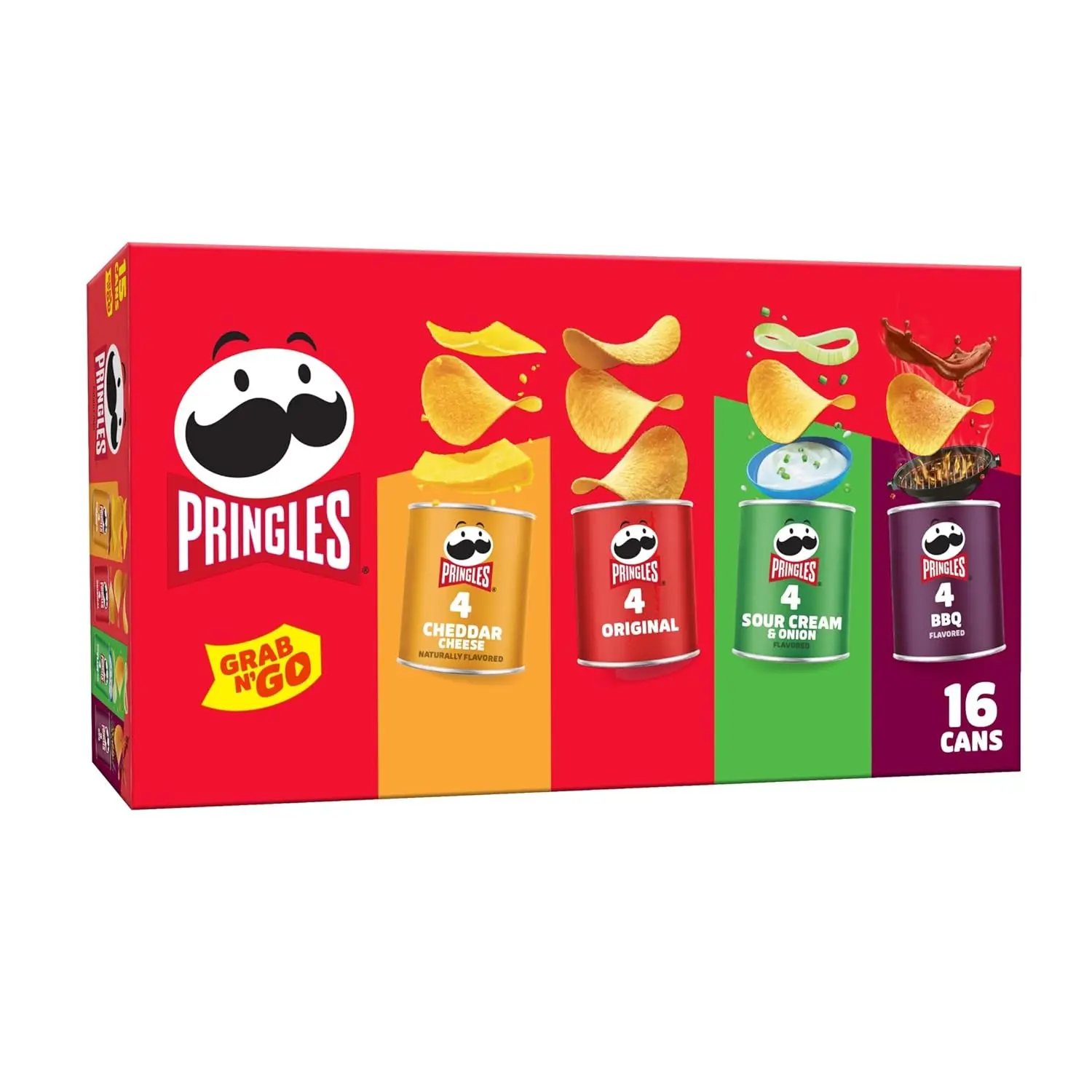 Potato Crisps Chips, Lunch Snacks, Office and Kids Snacks, Grab N' Go, 1.38 Pounds, Variety Pack (16 Cans)
