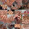 576 Piece Acrylic Press-On Nails Set, Short Oval Leopard French Flower Bow Design, Easy Wear Nail Art for Women Girls, Acrylic Fake Nails, Acrylic False Nails