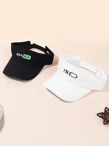 Electric Quantity Printing Sports Visor Hat, Adjustable Empty Sun Top Hat Visor for Tennis Baseball Golf Athletic Cycling Running, Fashion Accessories for Women & Men