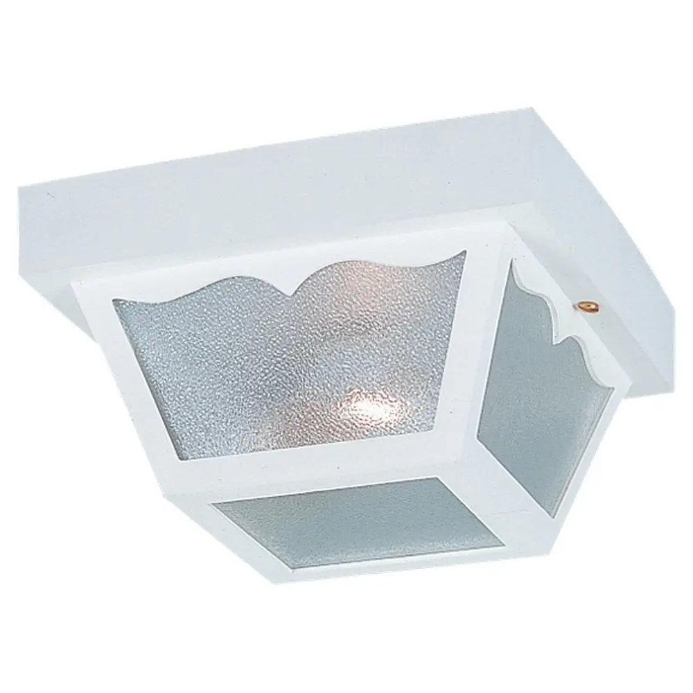 Outdoor Ceiling One Light Outdoor Flush Mount White
