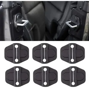 Door Lock Decoration Cover for 2018-2025 Jeep Wrangler JL JLU 4XE Unlimited Sahara Sports Rubicon Gladiator JT Door Lock Cover Parts Accessories Black (4Door) (Pack of 6)