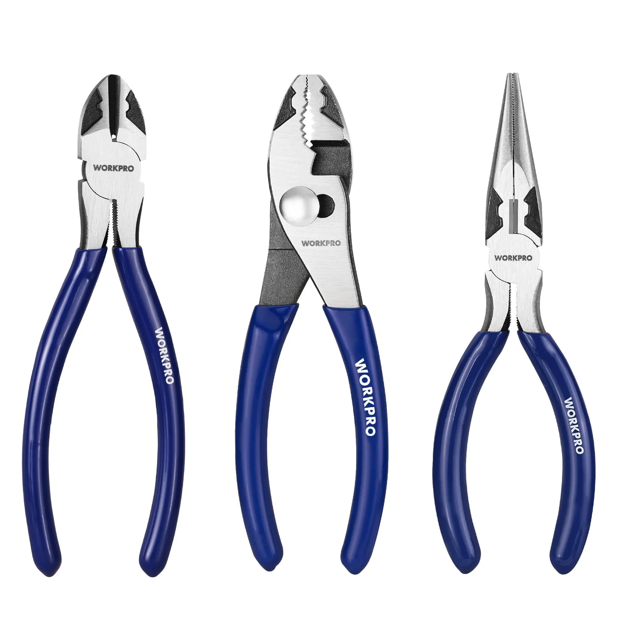 3-Pack, 6" Needle Nose Plier, 6" Slip Joint Plier & 6" Diagonal Plier