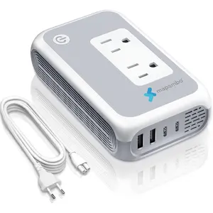 220v to 110v voltage converter voltage conterver us to europe step down converter for curling iron straightener2 ac sockets with 2 usba 2 usbc ports