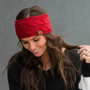 CC Cable-Knit Fleece Lined Head Wrap - Women's Winter Ear Warmer