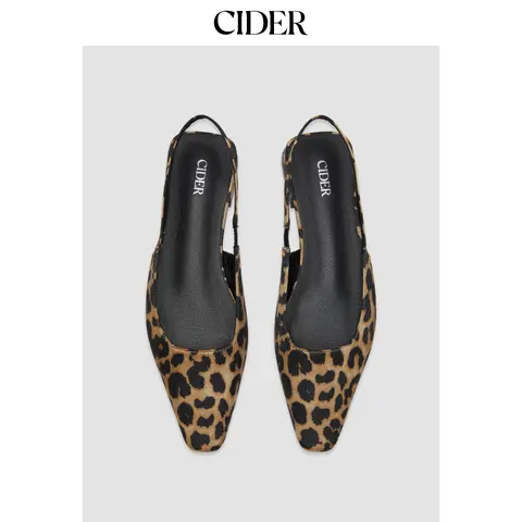 Cider Women's Leopard Print Slingback Casual Flats Footwear - 1cm or Less Flat Heel Walking Shoes, Bold Edge Look, Multi-Size 6-11, Leather & Faux Leather Options, Relaxed Step Fit