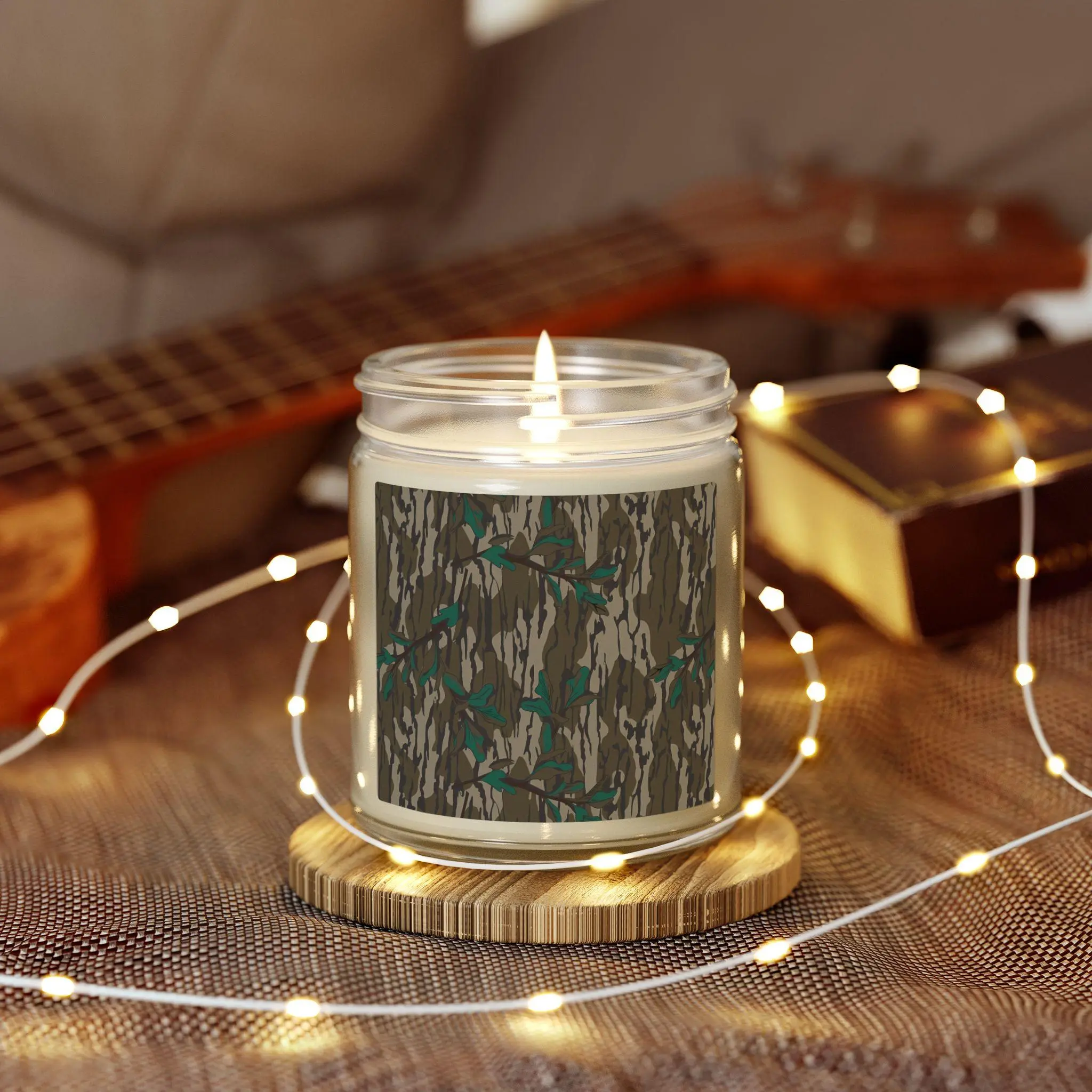 Original Greenleaf Everything Bottom Lands Camo Scented Candles, Coconut Apricot Wax (4oz, 9oz) - Scented Candles with Camouflage Design