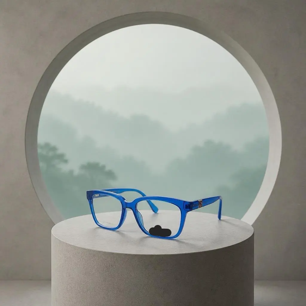 SQUARE FRAME GLASSES BLUE