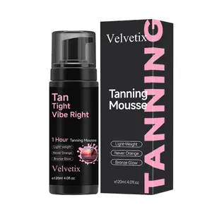 Self Tanning Mousse 1/2-Pack (120ml) - 1 Hour Express Body Self-Tanner, Lightweight, Non-Orange, Hydrating Bronze Glow Formula