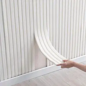 Foam Wall Sticker Roll, Thick 3D Wall Decal, Easy Installation, Adhesive Baseboard, Multiple Patterns, Soundproof Feature, Decorative for Living Room & Bedroom, Self Adhesive