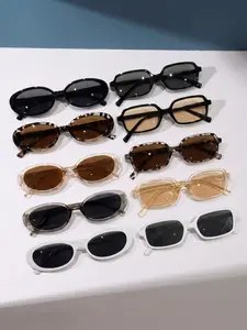 10 Pairs Multicolor PC Frame Sunglasses Set, Sweet Cool Style, Uv400 Protection, Ideal for Daily Wear, Travel, Gift Giving, Uv Protective Sunglasses