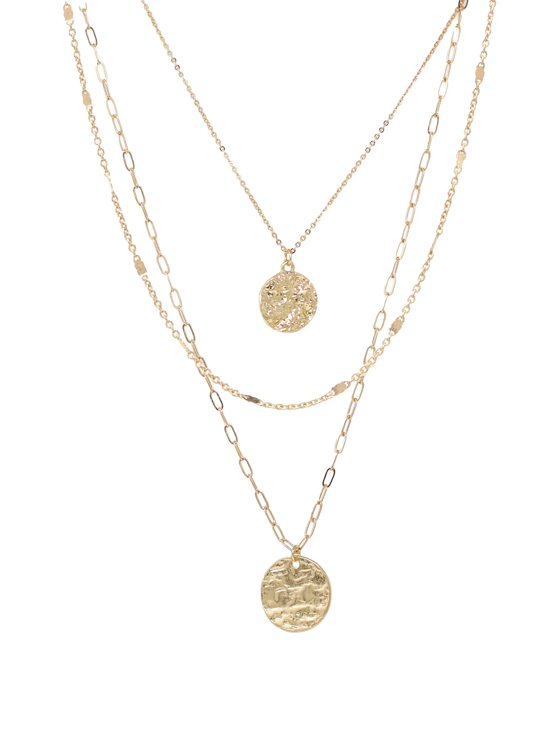 Bauble Sky Layered Multi-Chain Charm Necklace – Elegant Cable, Textured & Paperclip Chains with Detangler Closure for Tangle-Free Wear – Modern & Versatile Jewelry for Any Occasion