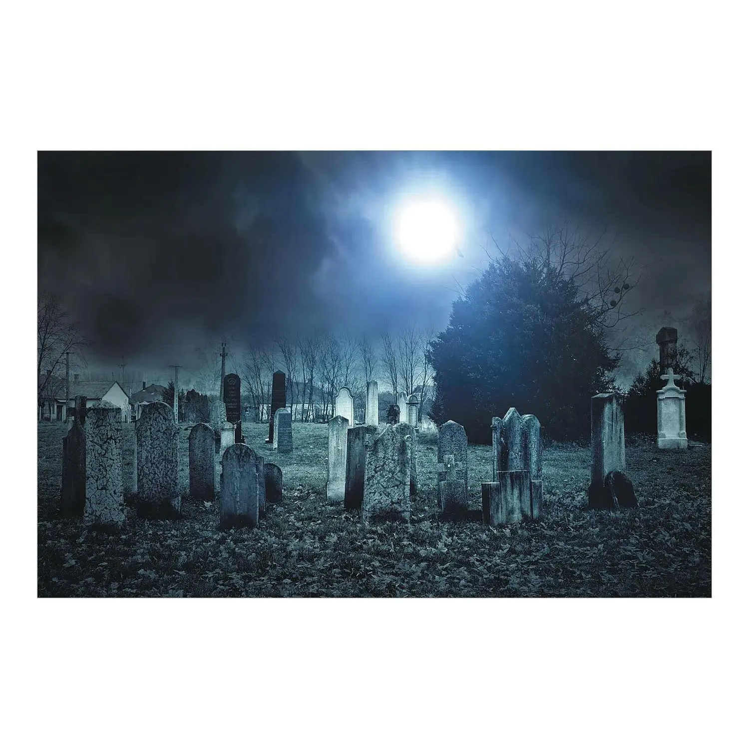 Haunted Cemetery Backdrop - 3 Pc. Haunted Cemetery Backdrop - 3 Pc.