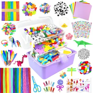 Arts and Crafts Supplies for  Crafts Kit with Pipe Cleaners DIY Crafts for  Art School Supplies Materials All in Crafting Box Craft  Set Gifts for  Girls Boys  4-8, 8-12