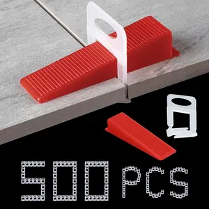 Tile Leveling System 400- Tile Leveling Spacer Clips and 100-  Wedges Tile Leveler Tool Set for Ceramic Tile and Stone Installation (1/16 Inch)