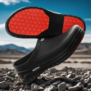 Men's Non-Slip Chef Shoes - High Quality,, Durable Kitchen Work Shoes with Reinforced Sole, Black EVA Material, Heel Support & Textured Grip for All-Day Comfort, Kitchen Safety Footwear |   Lowtop Sneakers |   Textured Grip Footwear