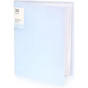 Portfolio Binder with Plastic Sleeves, Pocket Portfolio Folder with Clear Sheet Protectors, Display 60 Pages Book, Presentation Book for Artwork, Document Organizer, 1 Pack (Blue)