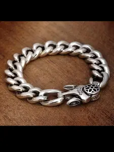 New Handmade Retro Minimalist Artistic Heavy Men's Bracelet Ring, High-End Buckle Trendy, Fashionable Accessory for Men