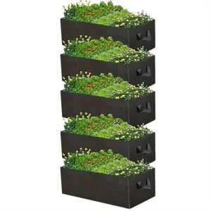 Breathable Fabric Raised Garden Bed Planting Bag, Lightweight Durable Outdoor Indoor Plant Pot, Solid Base, Ideal for Vegetables Flowers Herbs