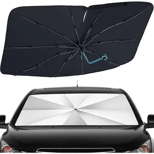 Windshield Sun Shade Umbrella - Foldable  Window Shades, Reflective  Sun Shade Windshield, Front Sun Shade for  Windshield for Hatchback, , SUV, MPV (57"x31.5")