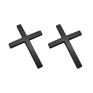 Christian Cross Sticker with Chrome Finish Universal Fit for Cars Motorcycles & SUVs Durable Zinc Alloy Faith Symbol Adhesive 2.6" x 1.85" Vehicle Decor for Thanksgiving Black Friday Cyber Monday Christmas Gifts