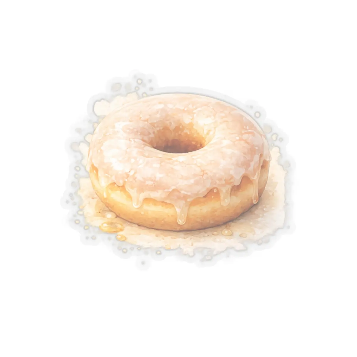 Glazed Donut Sticker Kiss-Cut | Food Illustration, Cute Pastry Decal