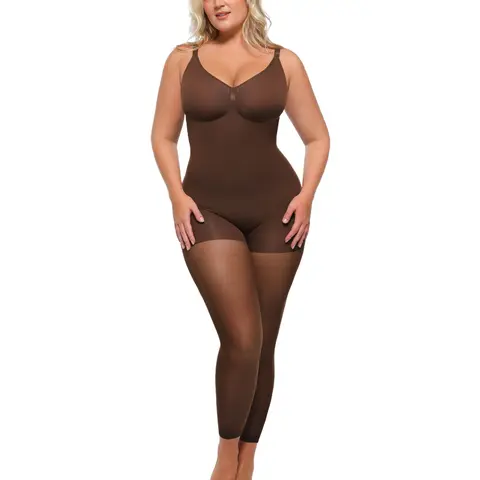 SHAPELLX MistWeave Skin Flow Full Coverage  Wire-Free Bodysuit Neoprene Body Shaper Bandeau Sleeveless Corset
