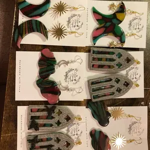 Stained glass clay earrings