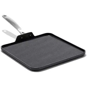 OXO Good Grips Pro 11" Griddle Pan, 3-Layered German Engineered Nonstick Coating, Dishwasher Safe, Oven Safe, Stainless Steel Handle, Black