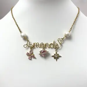 #(Gold color) Personalized Handmade Custom Name Necklace
