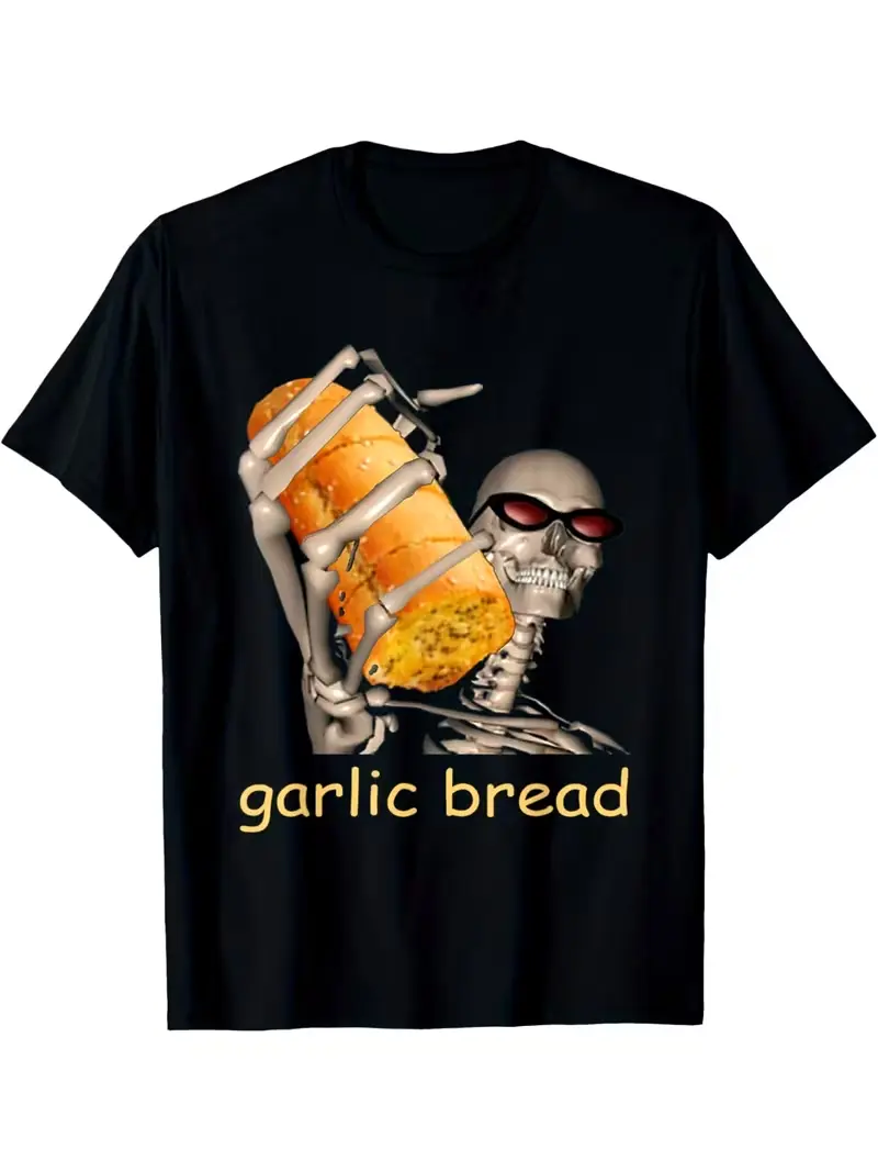 Garlic Bread Cool Skeleton Meme Funny T-Shirt Halloween Gifts