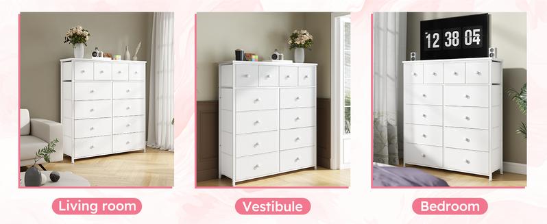 【New Year Home Storage Decor】RaybeeFurniture 12 Drawer Dresser for Bedroom with Fabric Drawers, Large Storage Chest with Metal Frame & Wood Top, Modern Closet Organizer Dresser for Women, Living Room, Entryway, Clothes, Linens, Accessories 【New Year Home Storage Decor】RaybeeFurniture 12 Drawer Dresser for Bedroom with Fabric Drawers, Large Storage Chest with Metal Frame & Wood Top, Modern Closet Organizer Dresser for Women, Living Room, Entryway, Clothes, Linens, Accessories