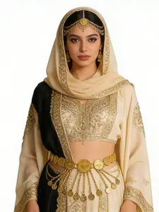 Vintage Relief Gold Coin Fringe Waist Chain, Ethnic Style Belly Dance Belt, Statement Belts, Perfect for Stage Performances, Festive, Wedding Accessories