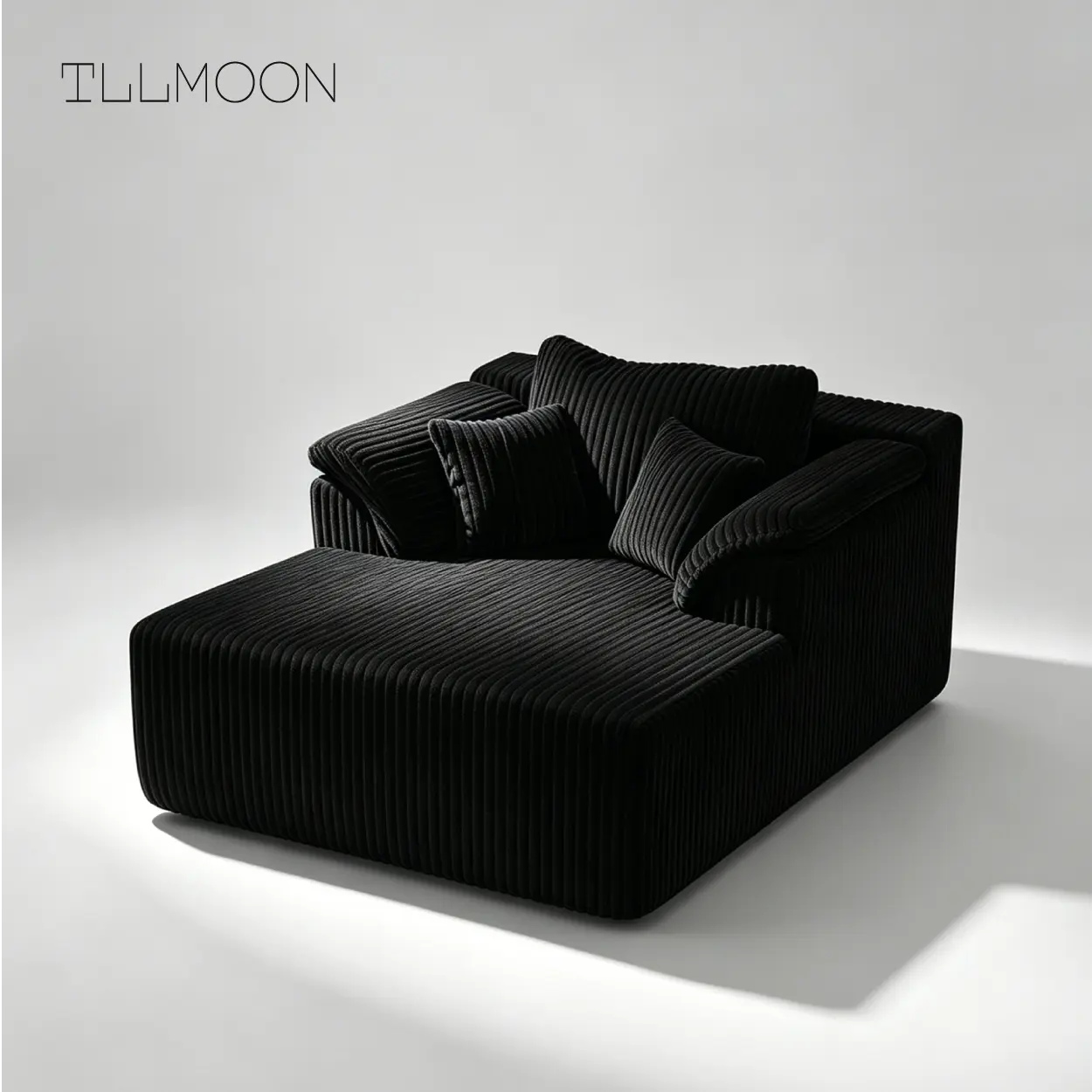 TLLMOON 60In Boneless Floor Sofa - Oversized Corduroy Upholstered Chaise Lounge, Freely Combinable, Deep Seat, No-Assembly Modern Lounge Furniture for Living Room Reading