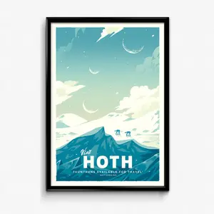 Hoth Retro Travel Poster - Wall Decor Artwork Gift Hoth Retro Travel Poster - Wall Decor Artwork Gift