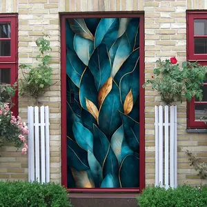 2pcs Luxury Turtle Back Bamboo Leaf Wall Stickers Gold Foil Plant Decor Self Adhesive Removable PVC Wallpaper for Living Room Bedroom Modern Minimalist Home Art Decoration Waterpoof Wall Decals 218176