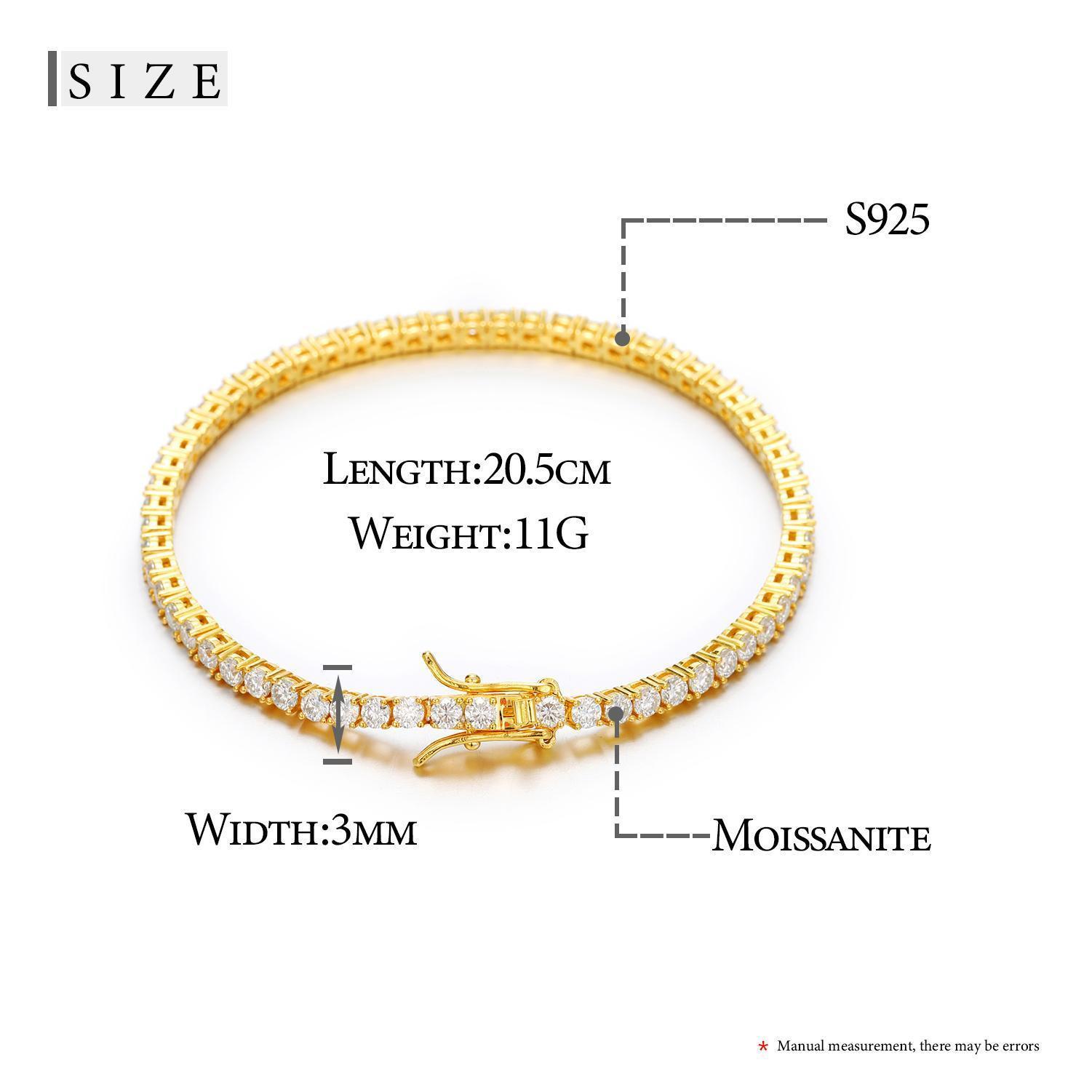 ICEOUTBOX 100% Real S925 D VVS Moissanite Tennis Bracelet For Women Men 925 Sterling Silver Sparkling Wedding Party Fine Jewelry