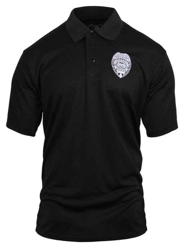 Rothco Moisture Wicking Security Guard Polo with Printed Badge - Menswear Shortsleeve Black Polyester Uniform Shirt for Security Personnel, Security Guards Bouncers Event Staff Public Safety Man Top 3-Button Collar Rothco Moisture Wicking Security Guard Polo with Printed Badge - Menswear Shortsleeve Black Polyester Uniform Shirt for Security Personnel, Security Guards Bouncers Event Staff Public Safety Man Top 3-Button Collar