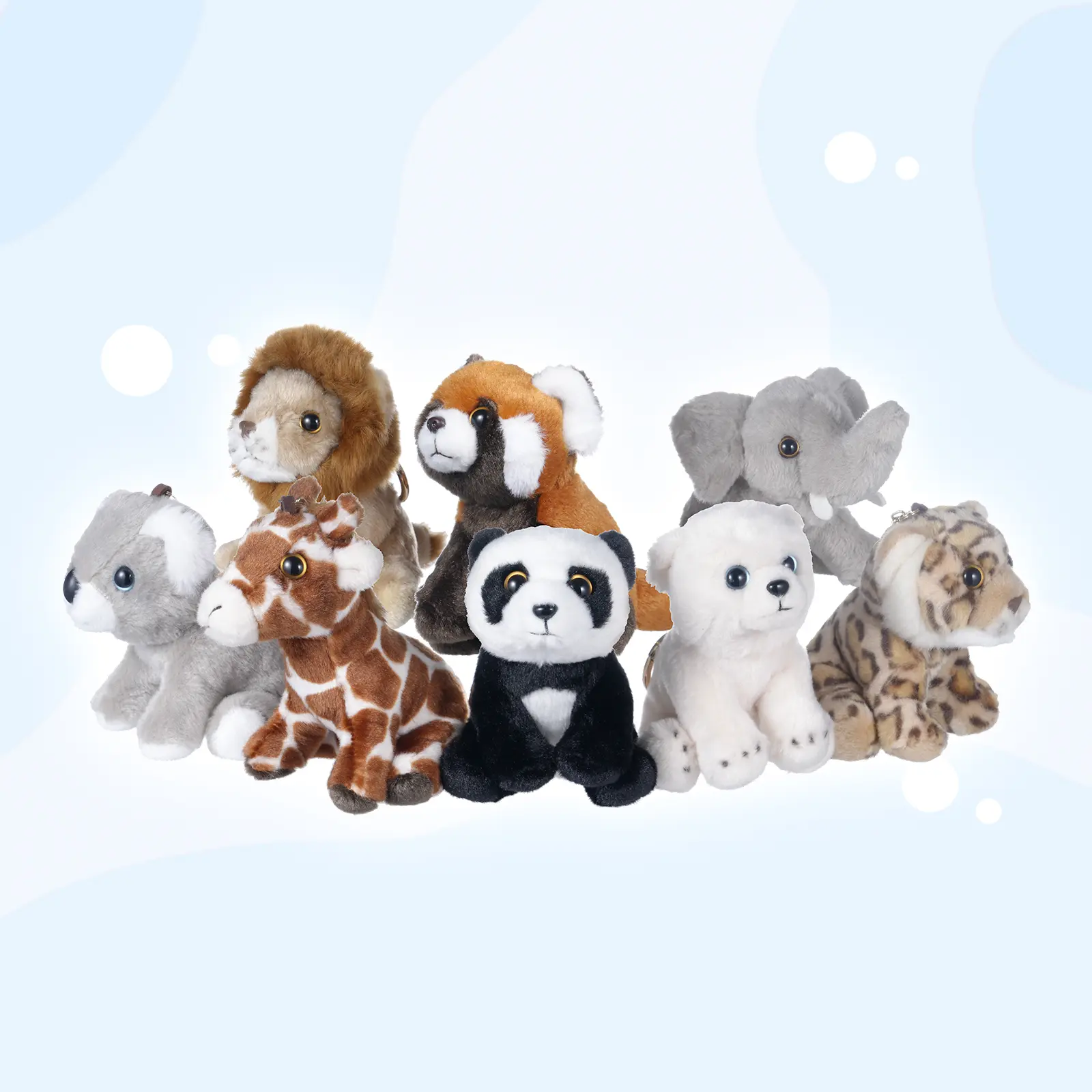 Gtadqiu Durable Soft Fluffy Plush Animal Keychain - Ailurus, Various Animals Design Bag Charm for Kids, Christmas Gift, Soft Stuffed Animal