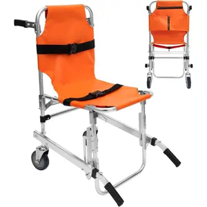 Stair Chair, Ambulance Medical Lift, Foldable and Portable Stair Chair Lift, 2 Wheels, Firefighter Evacuation for Transferring Patients Or People with Limited Mobility Up and Down Stairs in High-Rise Wheelchair Side Guards Posture