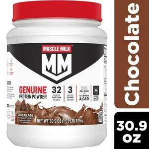 Muscle Milk Genuine Protein Powder, Chocolate, 1.93 Pound, 12 Servings