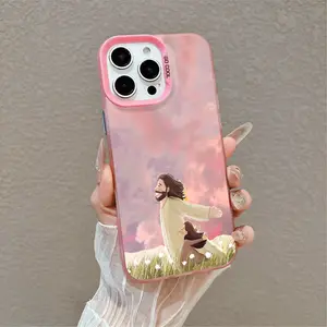 Phone Case for iPhone 17 Pro Max 16 15 Plus 14 13 12 11 XS XR Pink Sky Faith Scene Rugged Shockproof TPU Bumper Lightweight Anti-Scratch Protective Cover