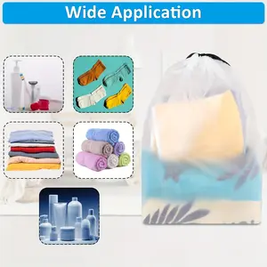 Ten transparent travel shoe bags, each with a size of 15.7 by 11.8 inches, can be used to store underwear, clothes and shoes. These are drawstring travel shoe bags that are both dust-proof and portable, making them great travel shoe storage bags.
