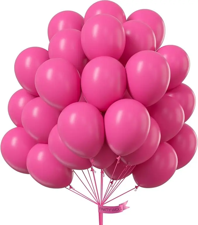 PartyWoo Hot Pink Balloons 50pcs 12 Inch Magenta Fuchsia Balloons for Baby Shower Gender Reveal Engagement Bachelorette Wedding Bridal Shower Anniversary Birthday Party Decorations Pink-Y12