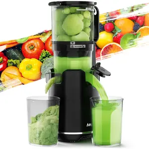 Aeitto Max5 Juicer, Cold Press Juicer with 5.8" Large Feed Chute,1.7L Large Capacity, 250W Whole Masticating Juicers for Vegetable and Fruit, High Juice Yield, Easy to Clean with Brush, Ice Fruit, BPA-Free, Smart recipes App