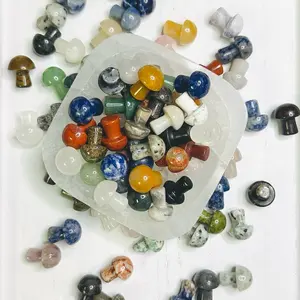 Set of 2 Mini Crystal Mushrooms decor rustic decor figurine