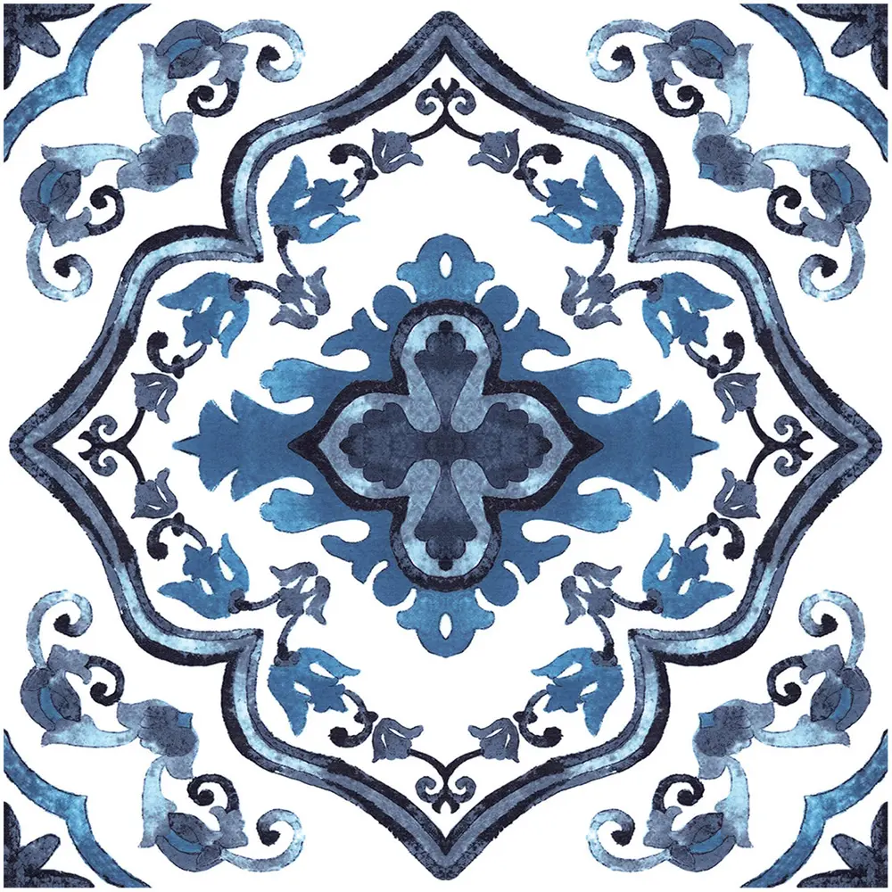 Jeedeson Sheet Vinyl Flooring Rolls, 120in x 24in Continuous Geometric-Floral Tiles, Waterproof, Scratch-Resistant, Eco-Friendly, Easy-Install for Home Kitchens