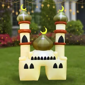 6FT Ramadan Inflatable - Beige and Green Mosque